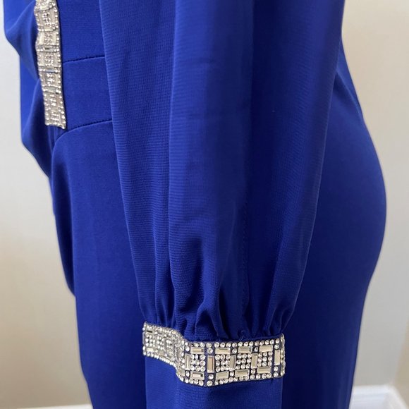 Glamour, Women's Dress, size 10, blue with open long sleeves and cuffs. - Picture 7 of 9